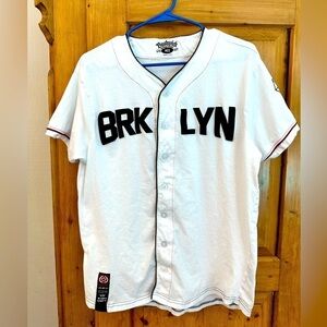Bushwick Baseball Style BRKLYN Short Sleeve Shirt Size Med Streetwear